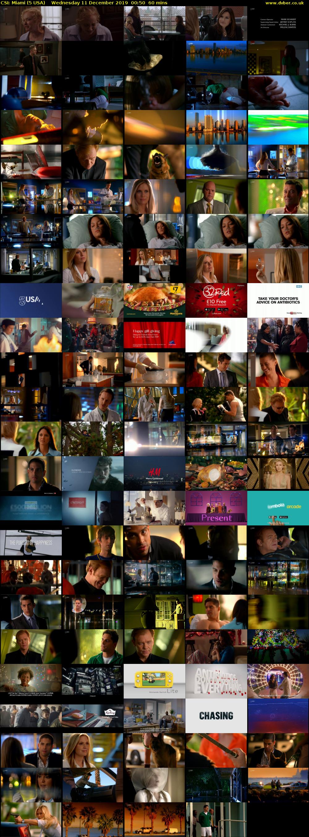 CSI: Miami (5 USA) Wednesday 11 December 2019 00:50 - 01:50