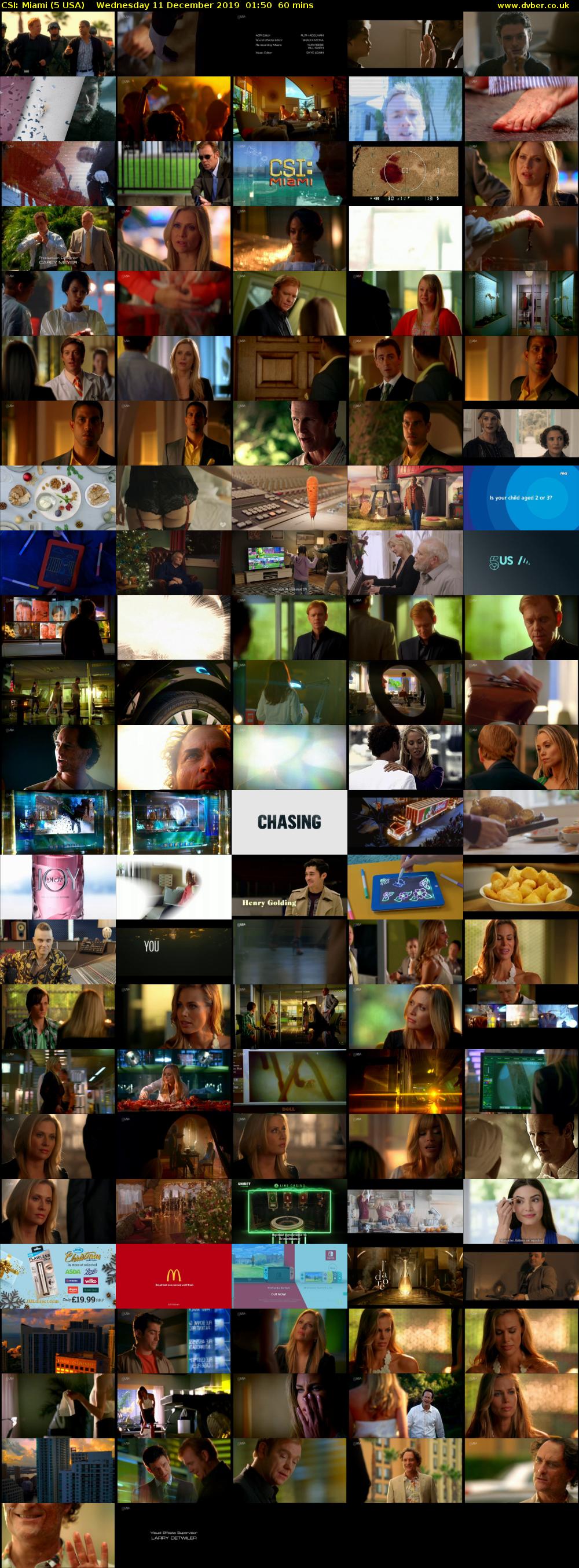 CSI: Miami (5 USA) Wednesday 11 December 2019 01:50 - 02:50