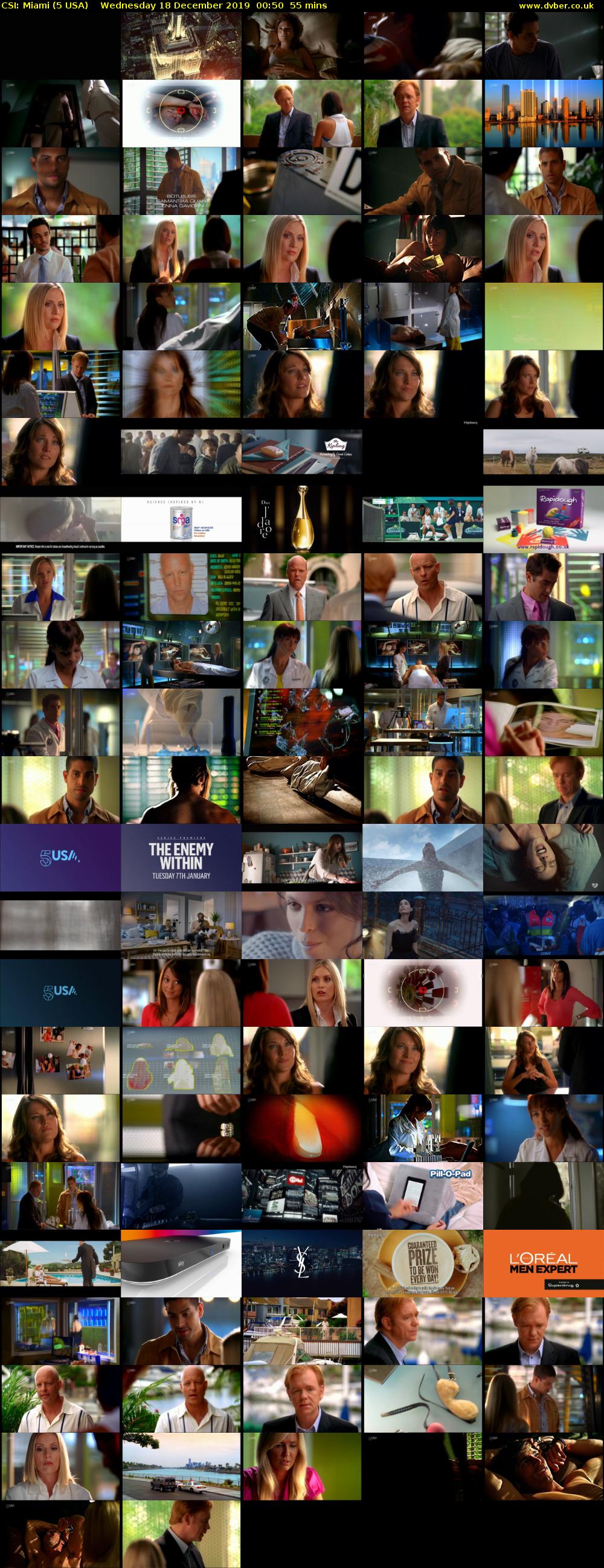 CSI: Miami (5 USA) Wednesday 18 December 2019 00:50 - 01:45