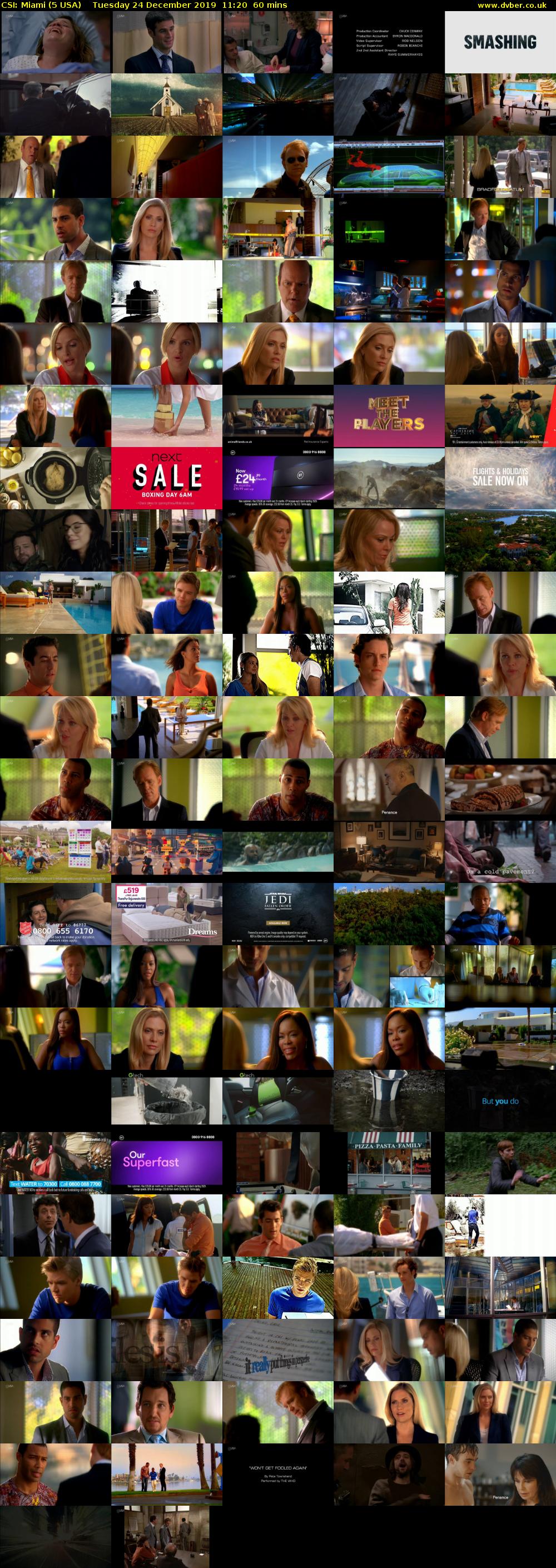 CSI: Miami (5 USA) Tuesday 24 December 2019 11:20 - 12:20