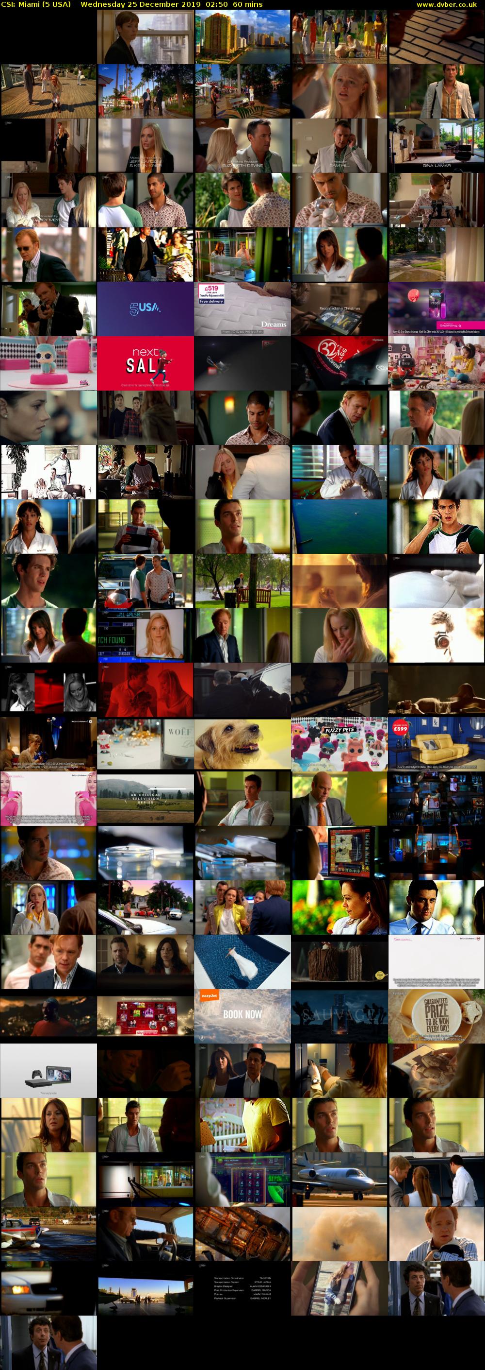 CSI: Miami (5 USA) Wednesday 25 December 2019 02:50 - 03:50