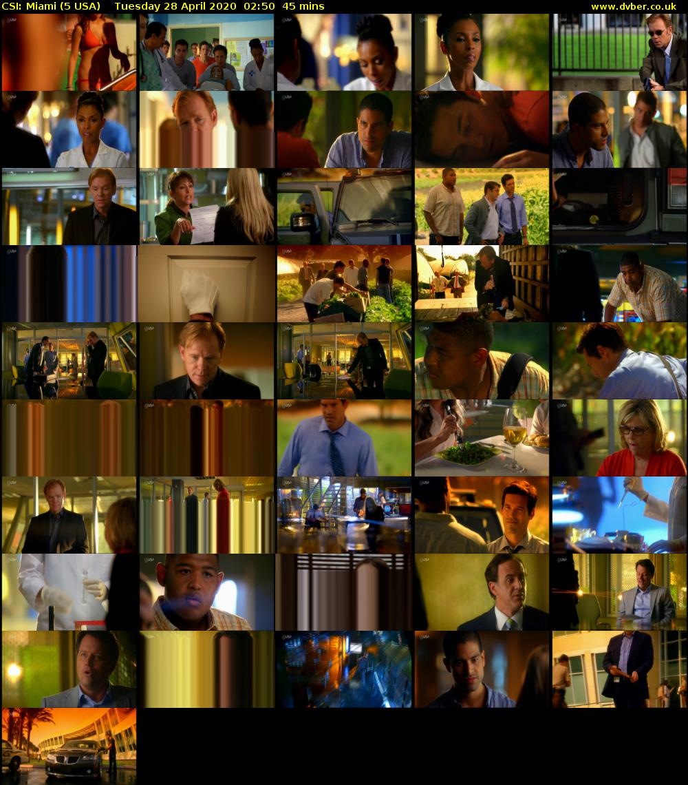 CSI: Miami (5 USA) Tuesday 28 April 2020 02:50 - 03:35