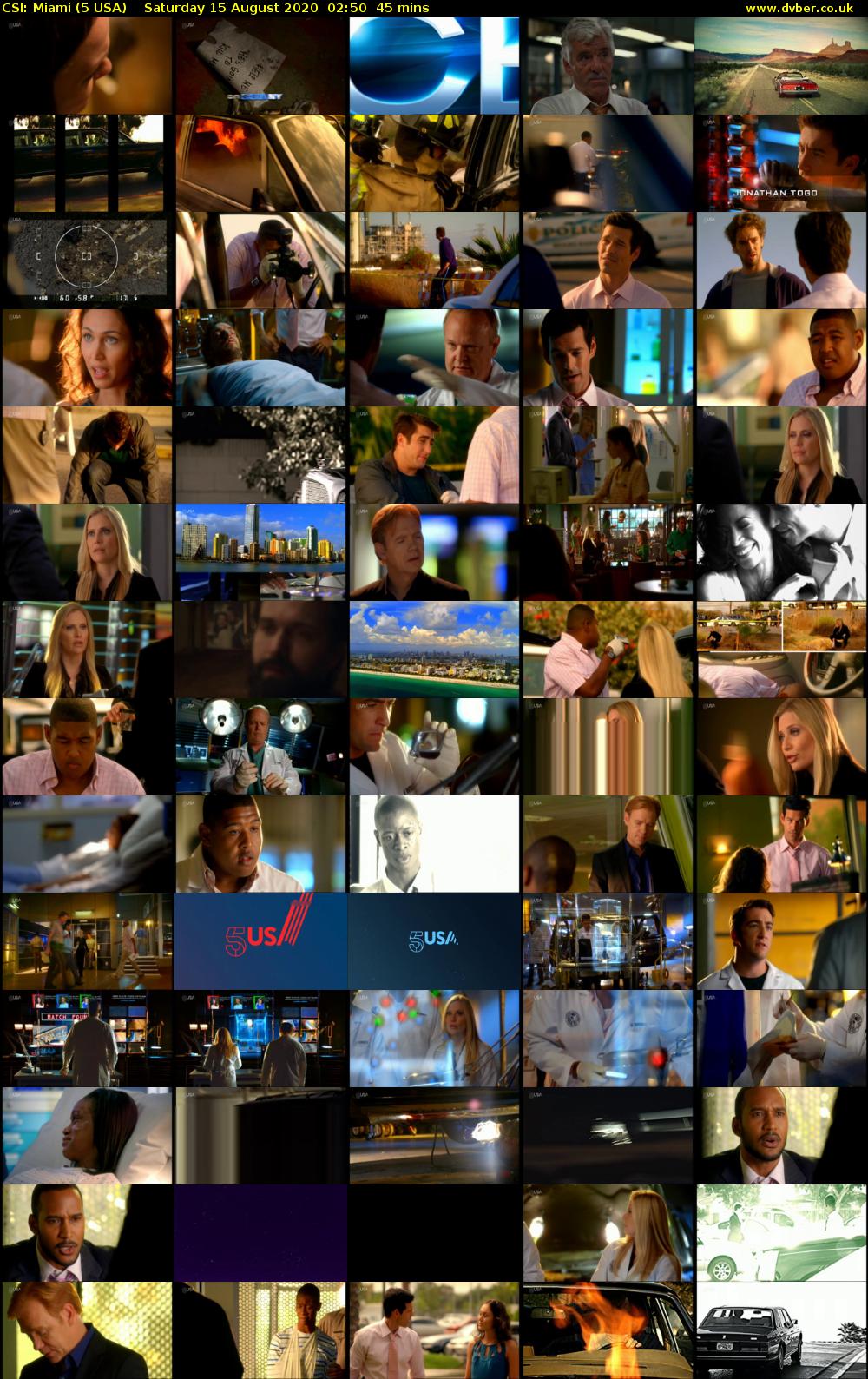 CSI: Miami (5 USA) Saturday 15 August 2020 02:50 - 03:35