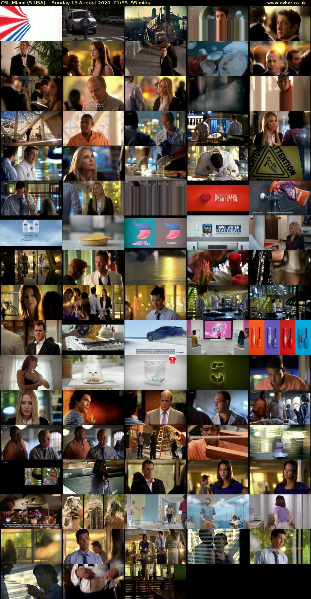 CSI: Miami (5 USA) Sunday 16 August 2020 01:55 - 02:50