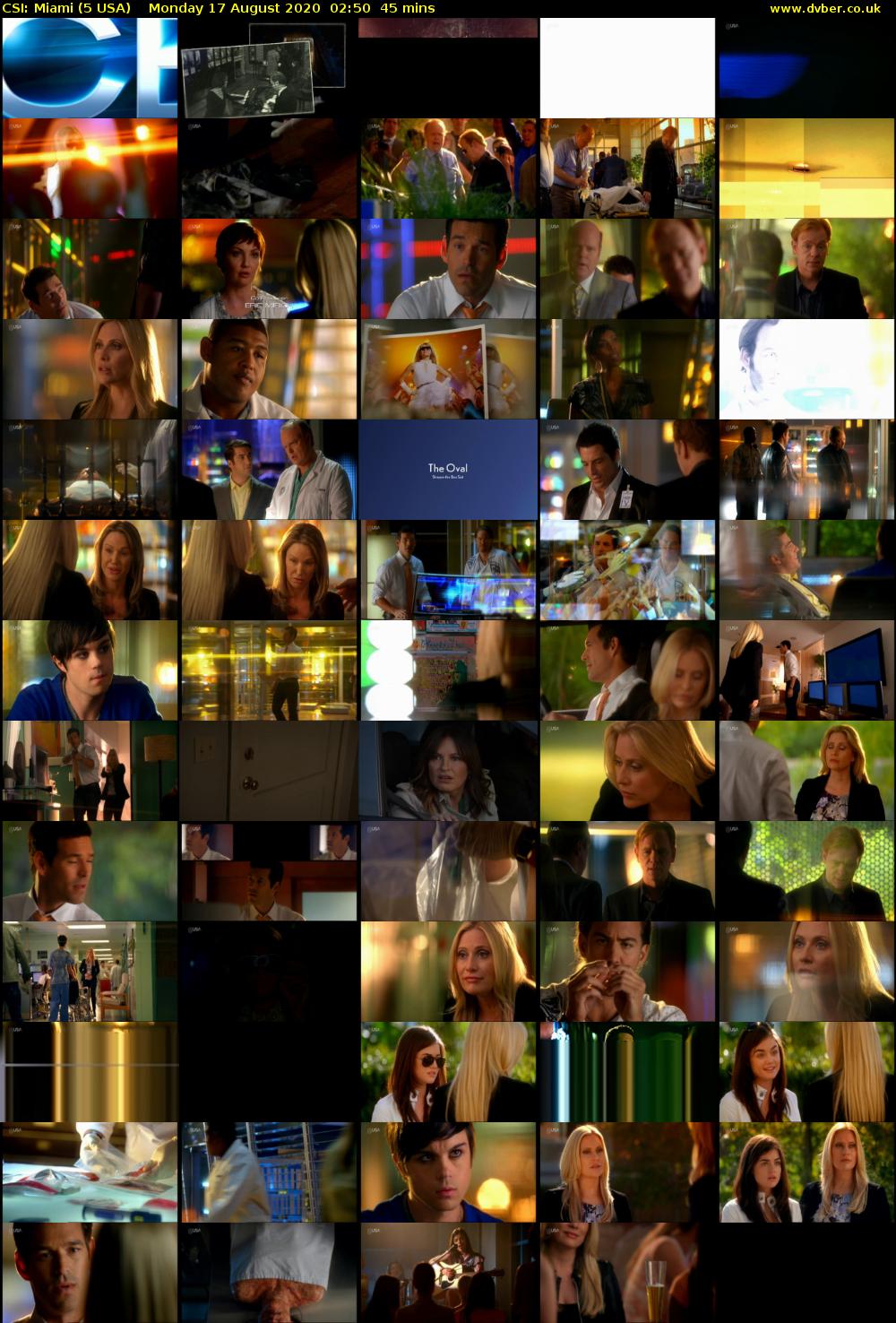 CSI: Miami (5 USA) Monday 17 August 2020 02:50 - 03:35