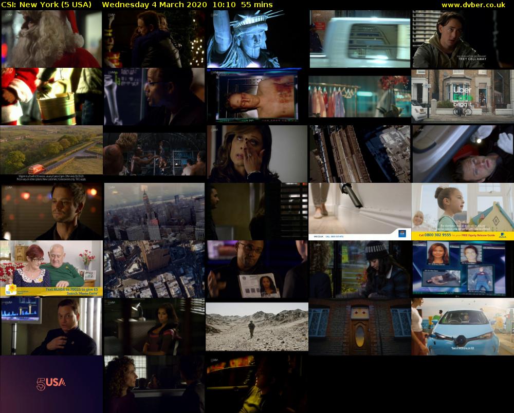 CSI: New York (5 USA) Wednesday 4 March 2020 10:10 - 11:05