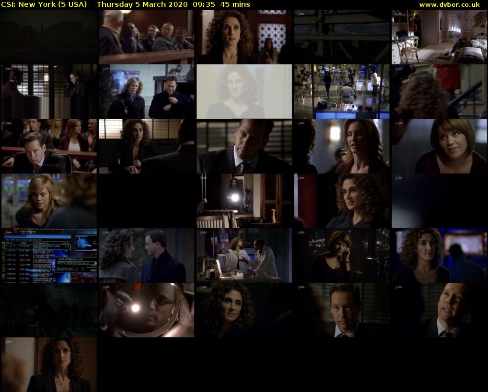 CSI: New York (5 USA) Thursday 5 March 2020 09:35 - 10:20