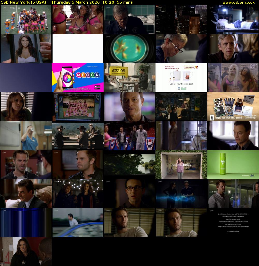 CSI: New York (5 USA) Thursday 5 March 2020 10:20 - 11:15