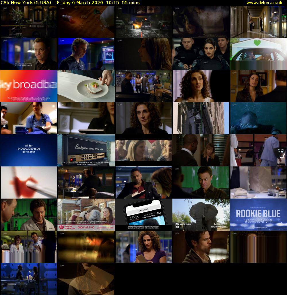 CSI: New York (5 USA) Friday 6 March 2020 10:15 - 11:10