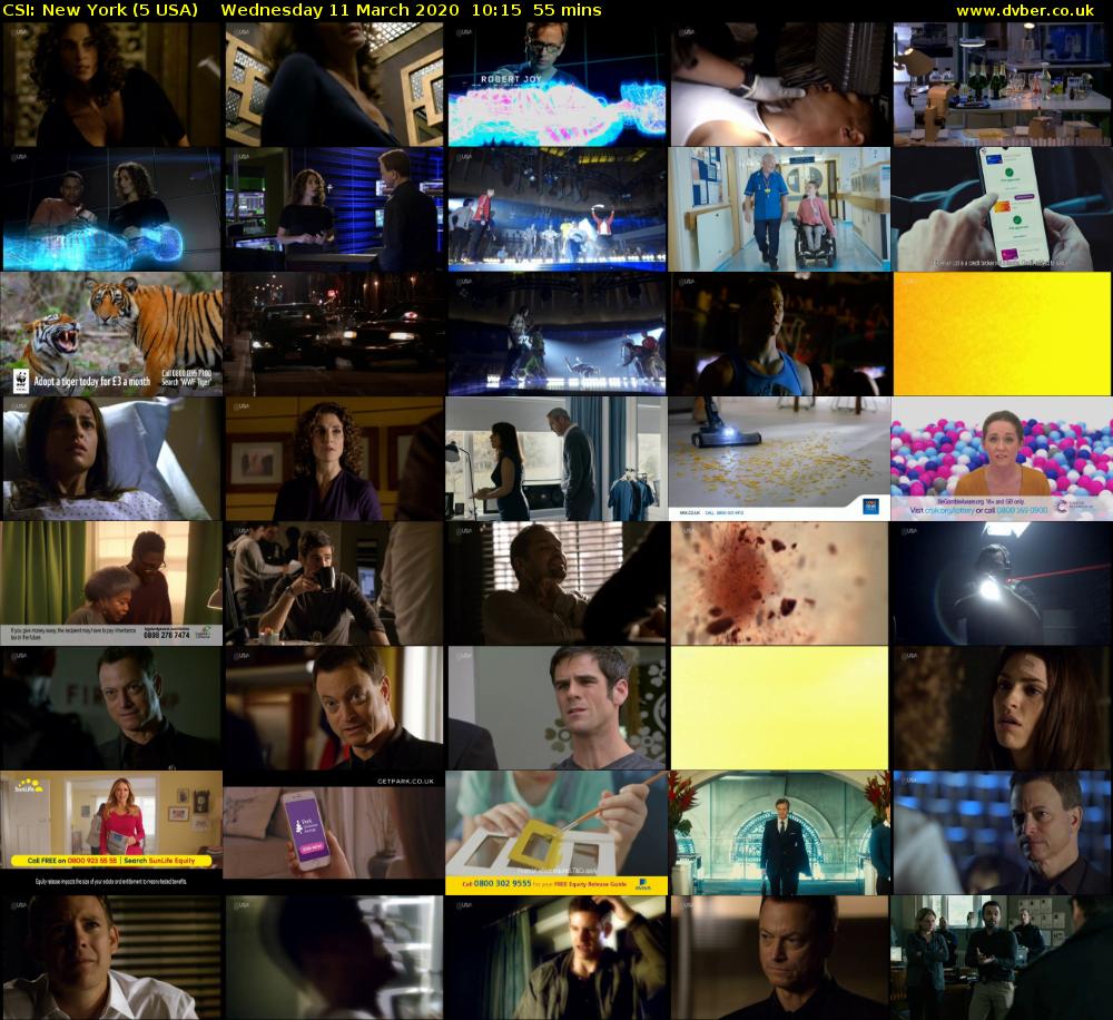 CSI: New York (5 USA) Wednesday 11 March 2020 10:15 - 11:10