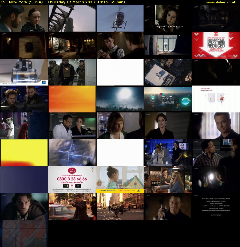 CSI: New York (5 USA) Thursday 12 March 2020 10:15 - 11:10