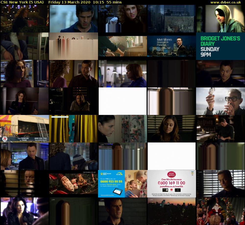 CSI: New York (5 USA) Friday 13 March 2020 10:15 - 11:10