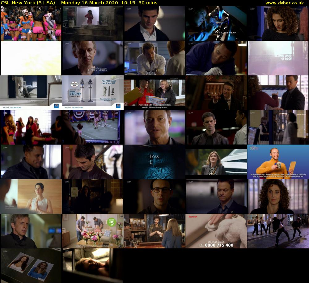 CSI: New York (5 USA) Monday 16 March 2020 10:15 - 11:05