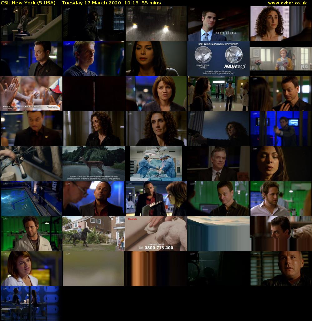 CSI: New York (5 USA) Tuesday 17 March 2020 10:15 - 11:10