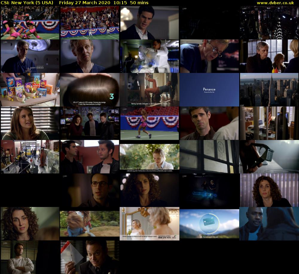 CSI: New York (5 USA) Friday 27 March 2020 10:15 - 11:05
