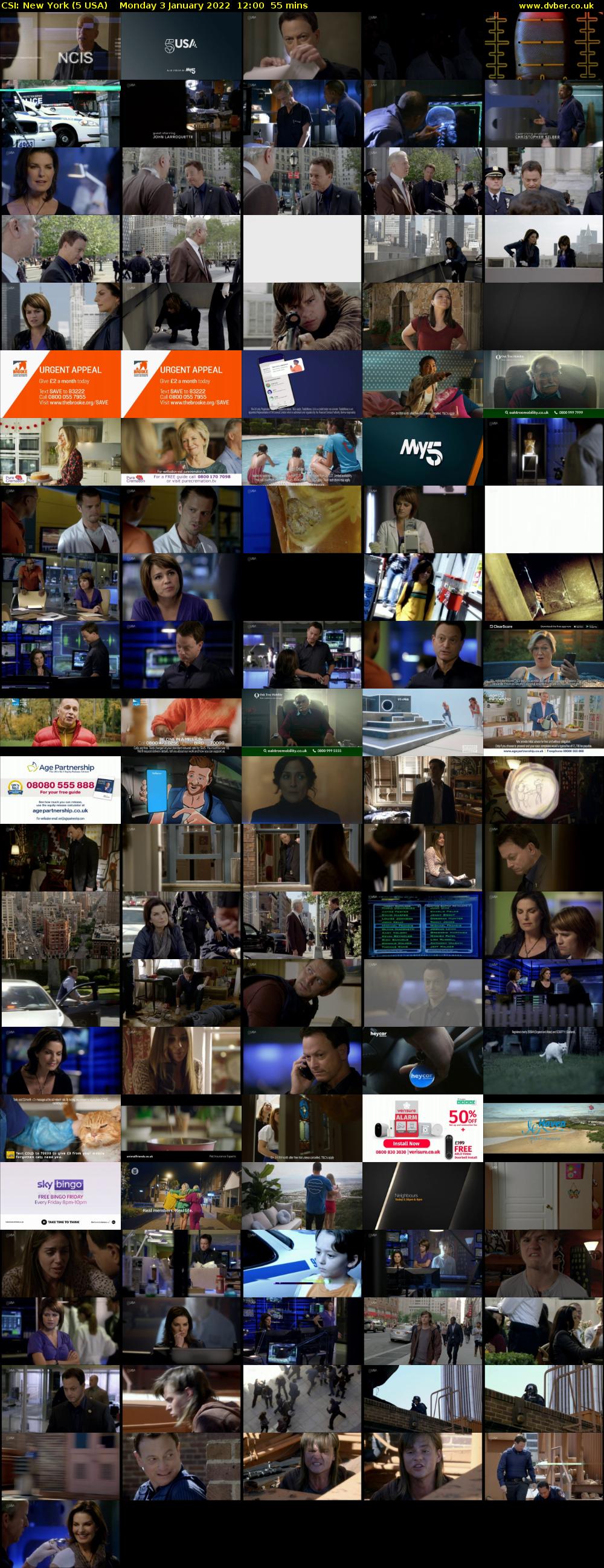 CSI: New York (5 USA) Monday 3 January 2022 12:00 - 12:55