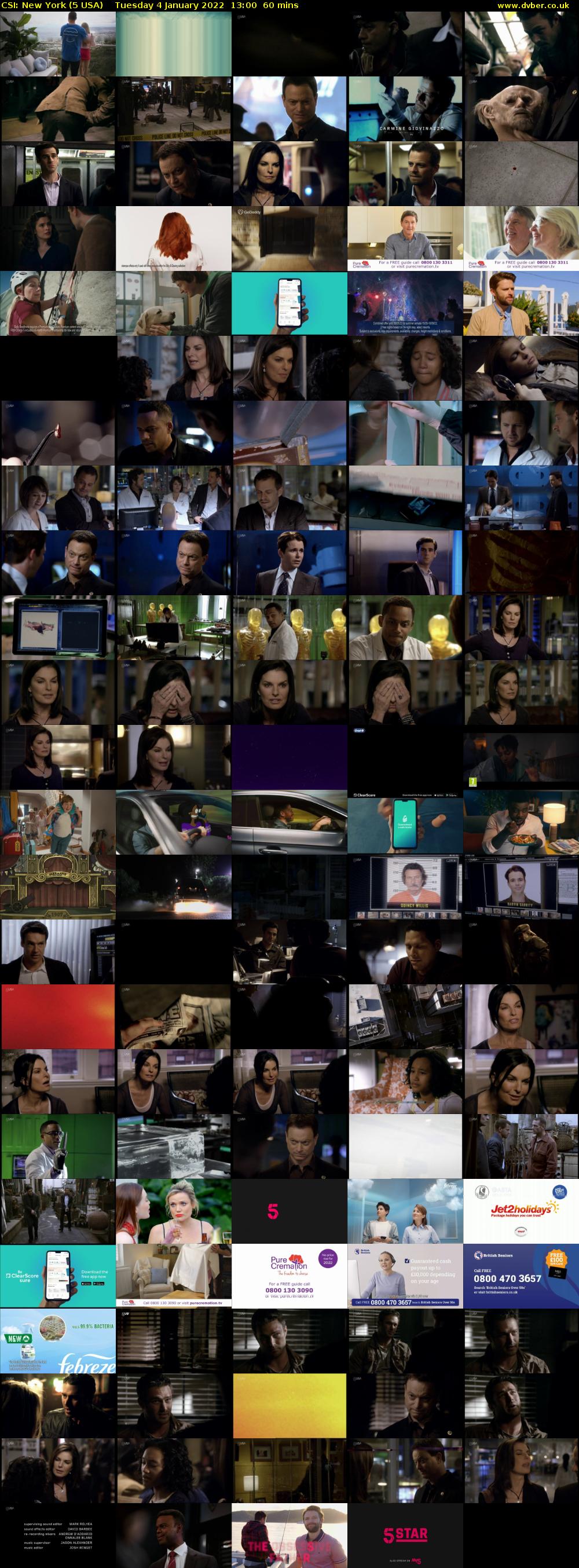 CSI: New York (5 USA) Tuesday 4 January 2022 13:00 - 14:00