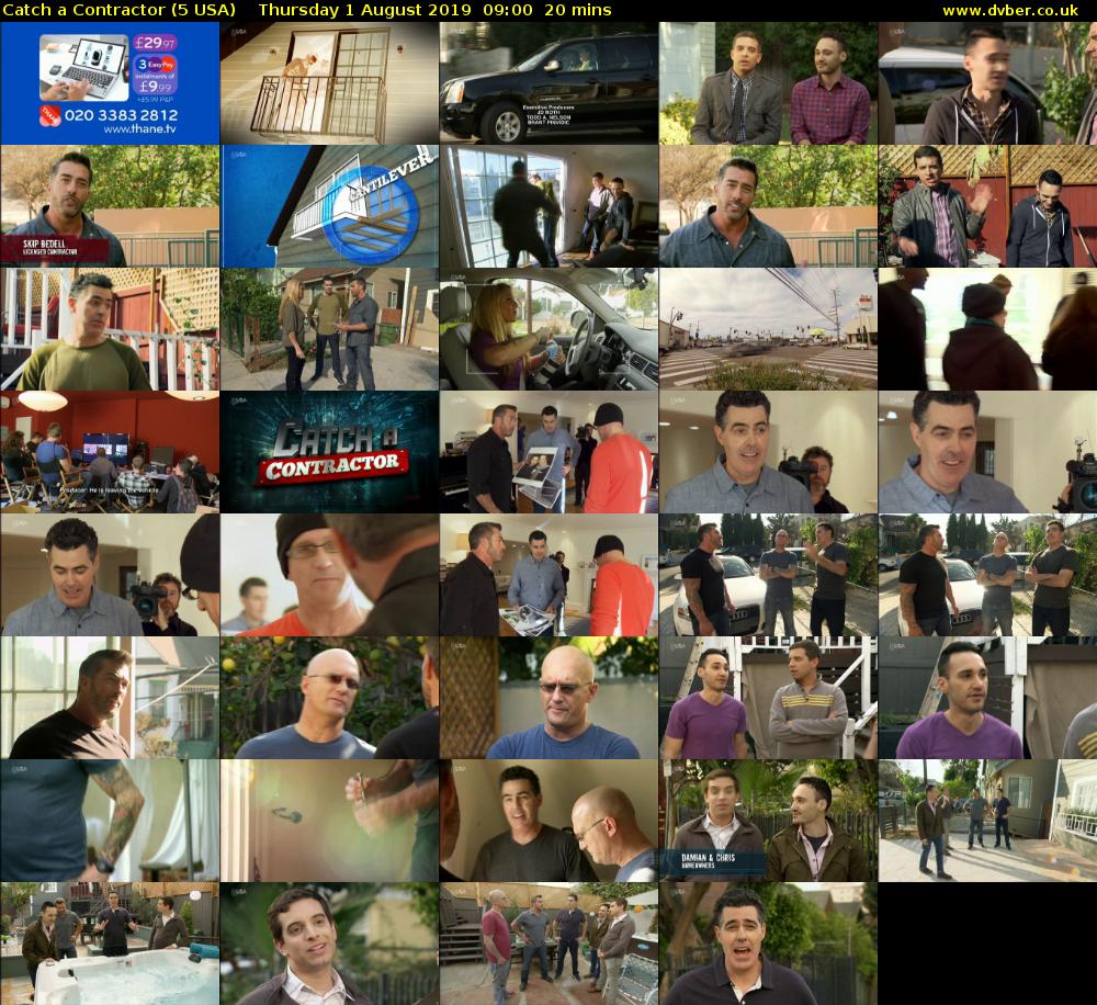 Catch a Contractor (5 USA) Thursday 1 August 2019 09:00 - 09:20