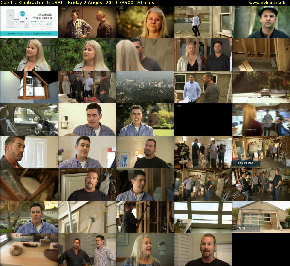 Catch a Contractor (5 USA) Friday 2 August 2019 09:00 - 09:20