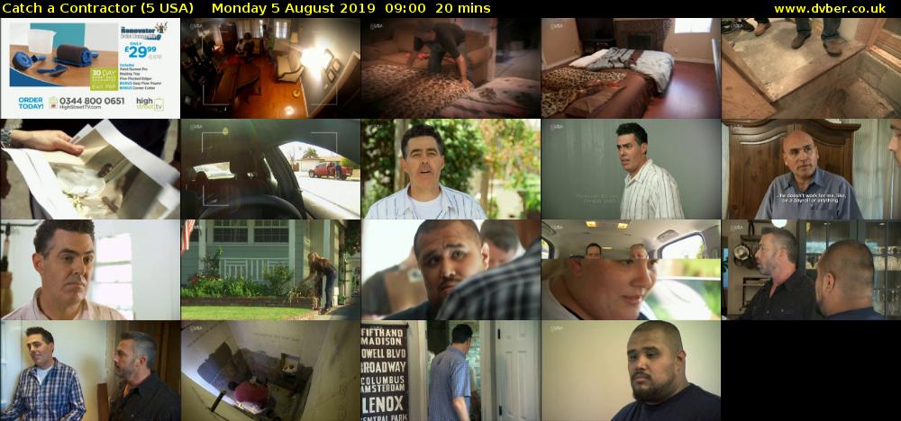 Catch a Contractor (5 USA) Monday 5 August 2019 09:00 - 09:20