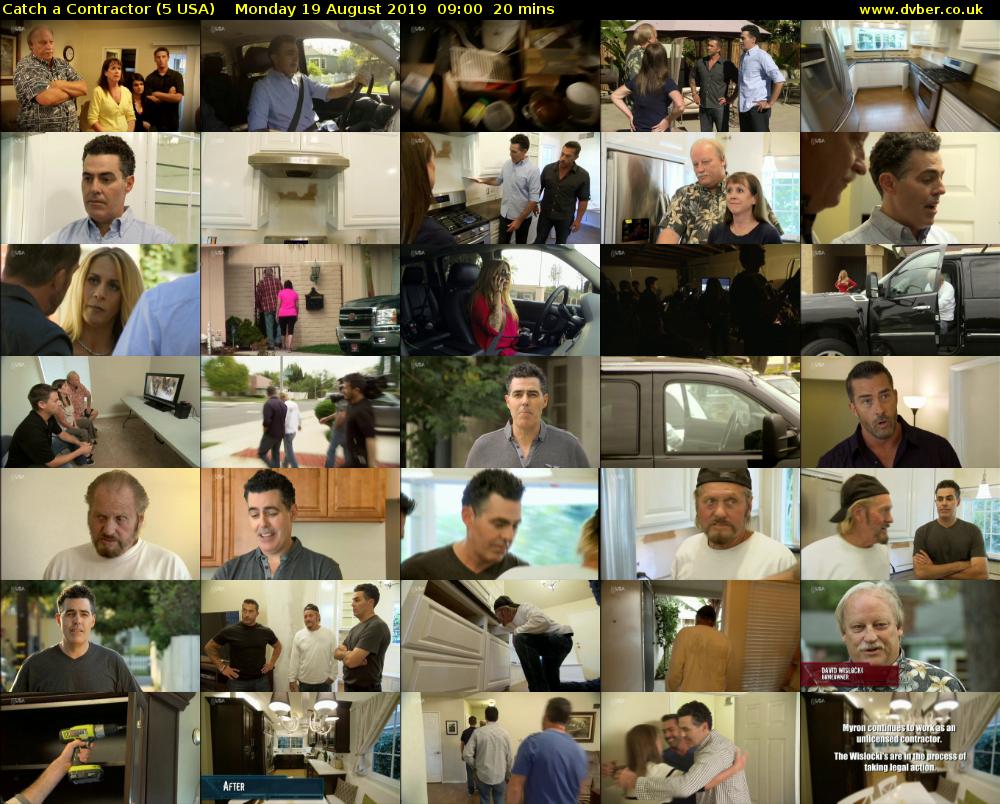 Catch a Contractor (5 USA) Monday 19 August 2019 09:00 - 09:20