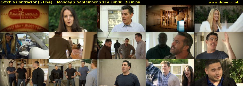 Catch a Contractor (5 USA) Monday 2 September 2019 09:00 - 09:20