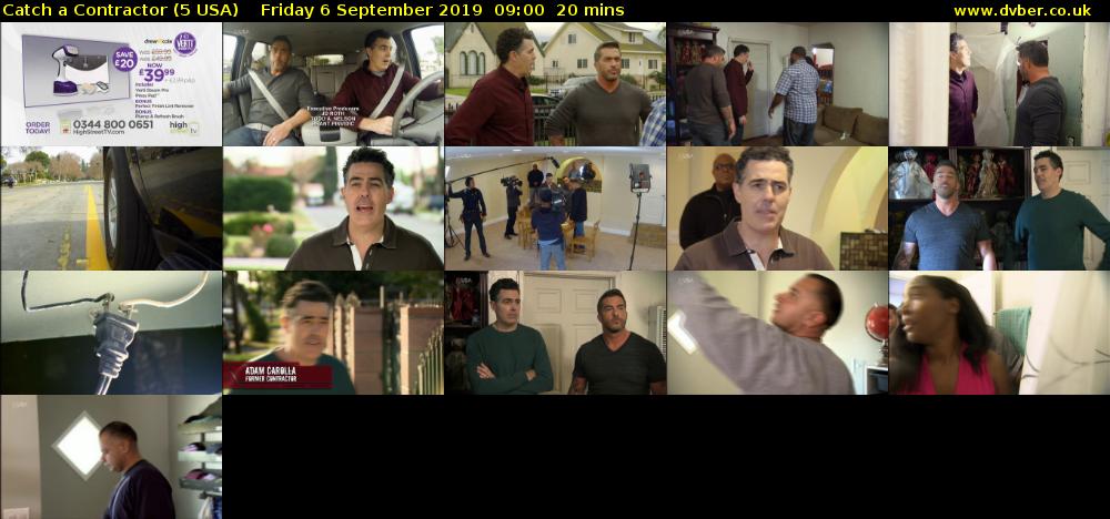 Catch a Contractor (5 USA) Friday 6 September 2019 09:00 - 09:20