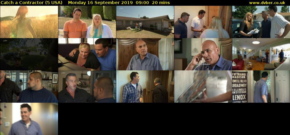 Catch a Contractor (5 USA) Monday 16 September 2019 09:00 - 09:20