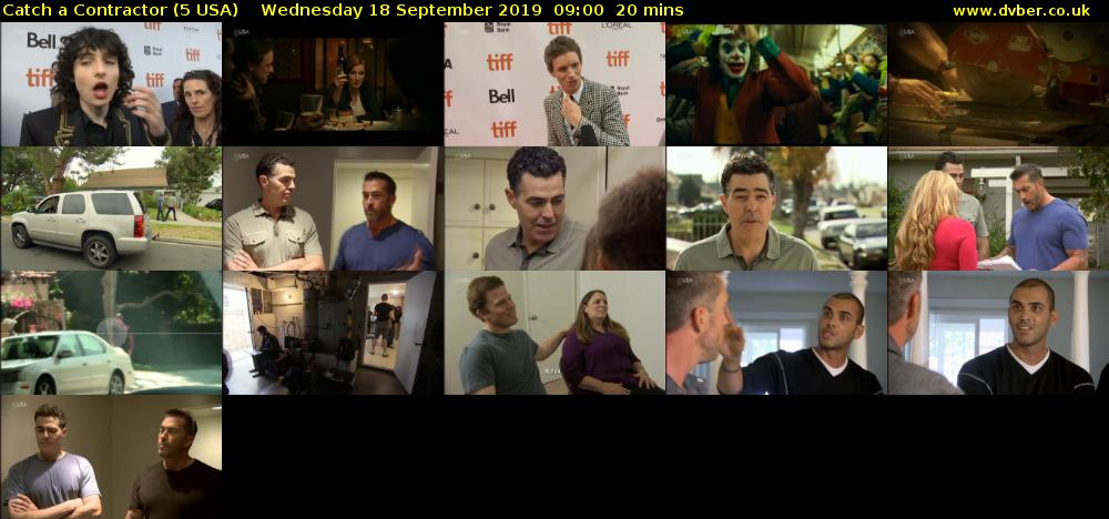 Catch a Contractor (5 USA) Wednesday 18 September 2019 09:00 - 09:20