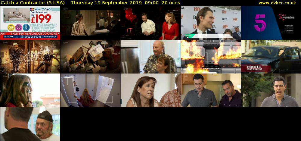 Catch a Contractor (5 USA) Thursday 19 September 2019 09:00 - 09:20