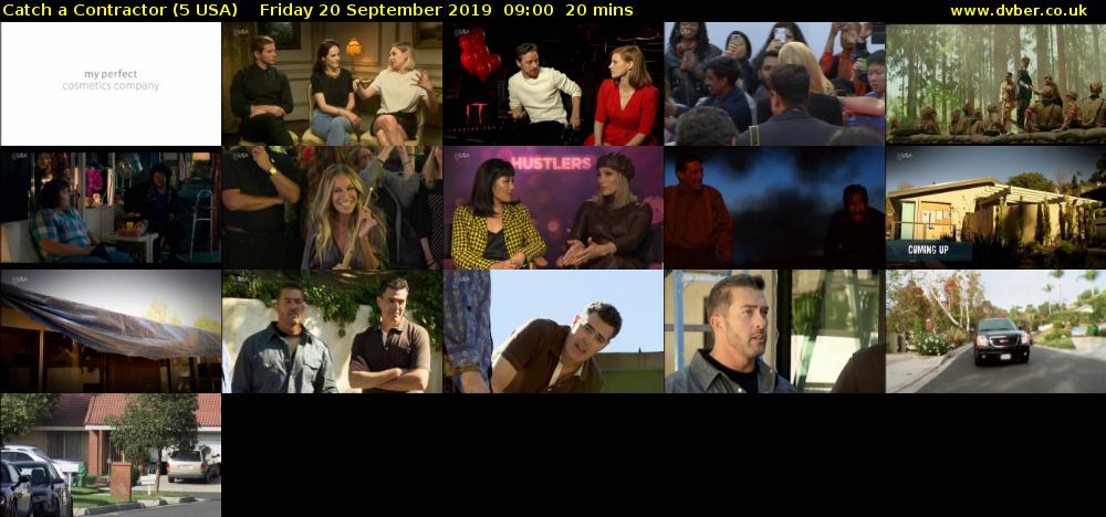 Catch a Contractor (5 USA) Friday 20 September 2019 09:00 - 09:20