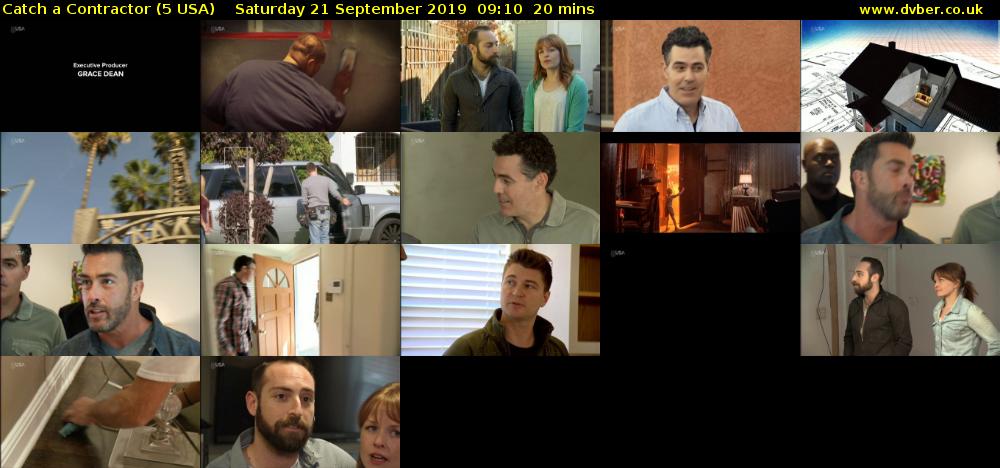 Catch a Contractor (5 USA) Saturday 21 September 2019 09:10 - 09:30