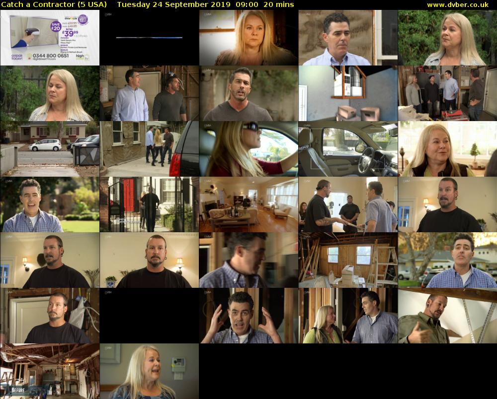 Catch a Contractor (5 USA) Tuesday 24 September 2019 09:00 - 09:20