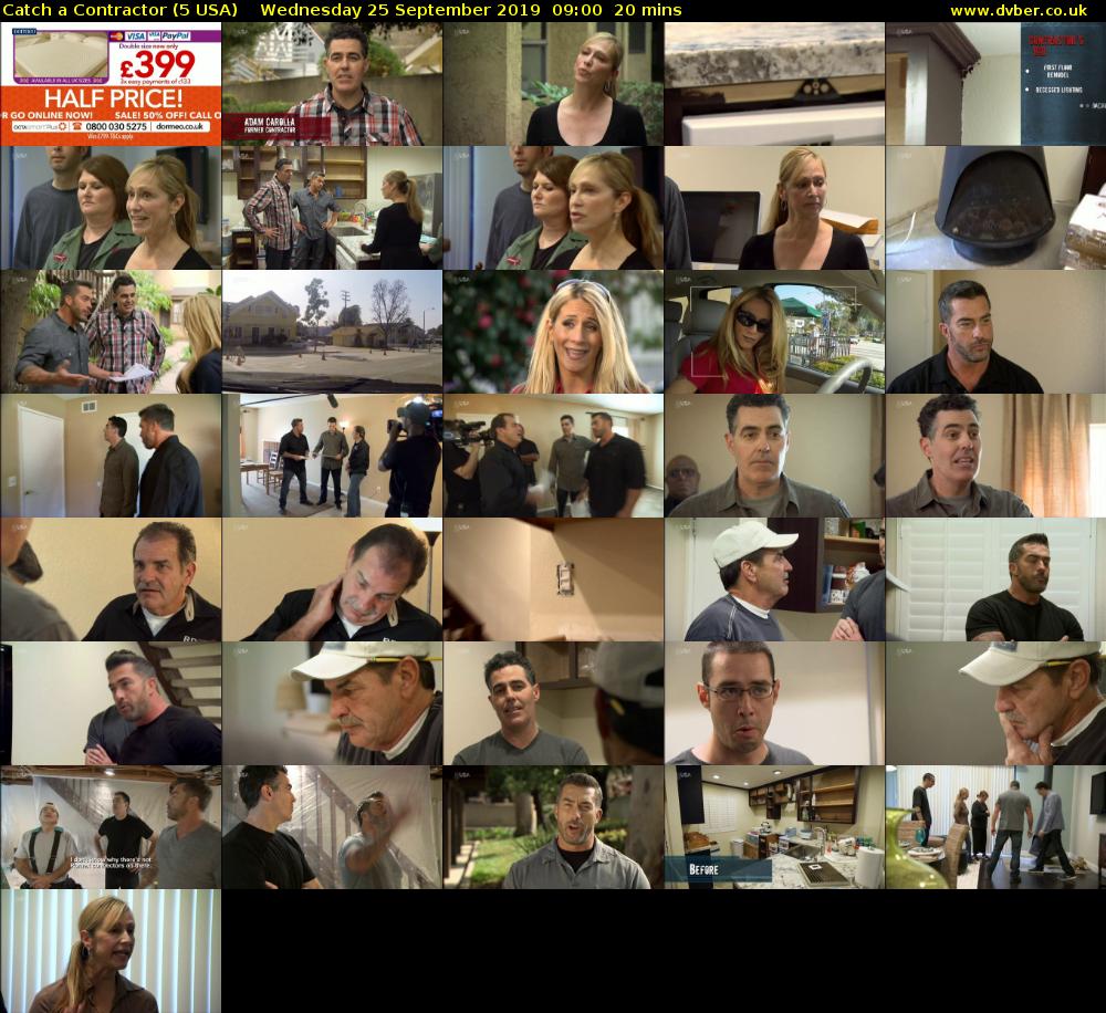 Catch a Contractor (5 USA) Wednesday 25 September 2019 09:00 - 09:20