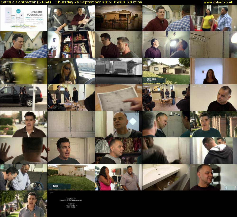 Catch a Contractor (5 USA) Thursday 26 September 2019 09:00 - 09:20