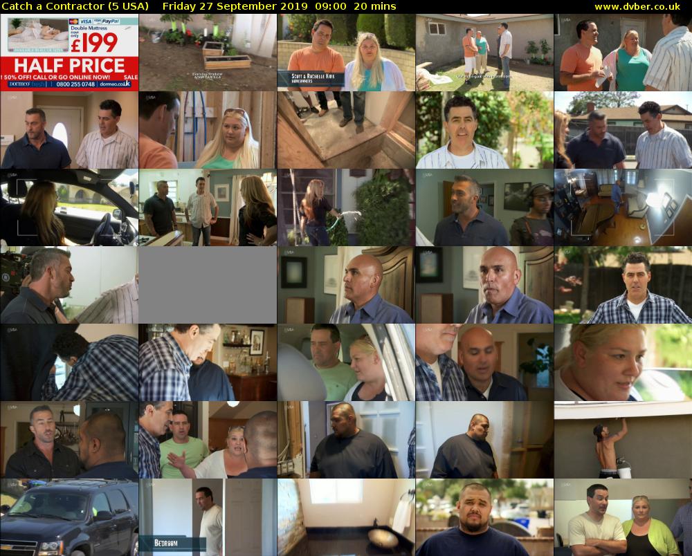 Catch a Contractor (5 USA) Friday 27 September 2019 09:00 - 09:20