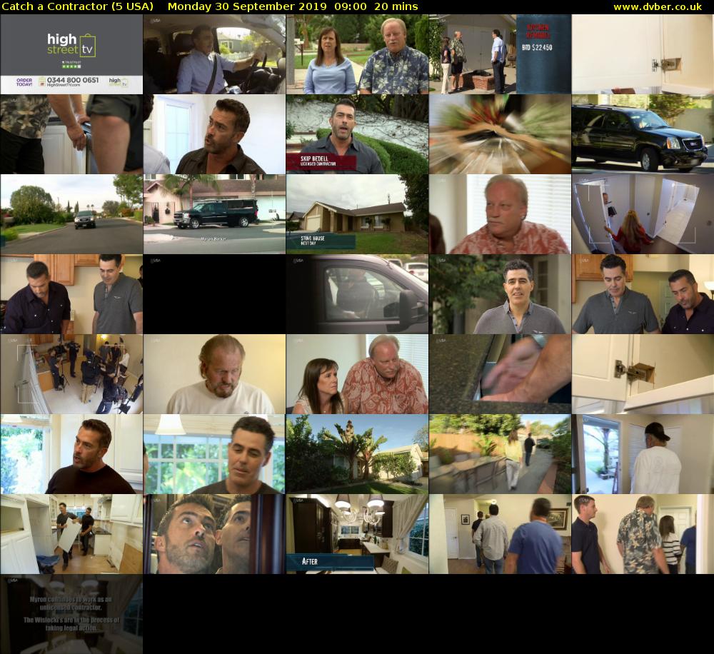 Catch a Contractor (5 USA) Monday 30 September 2019 09:00 - 09:20