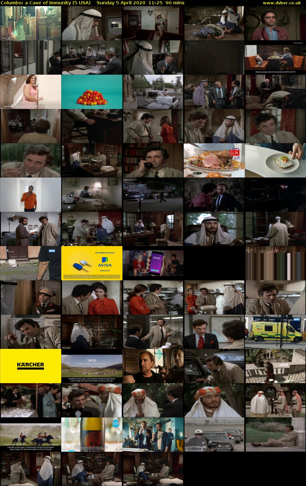 Columbo: A Case of Immunity (5 USA) Sunday 5 April 2020 11:25 - 12:55