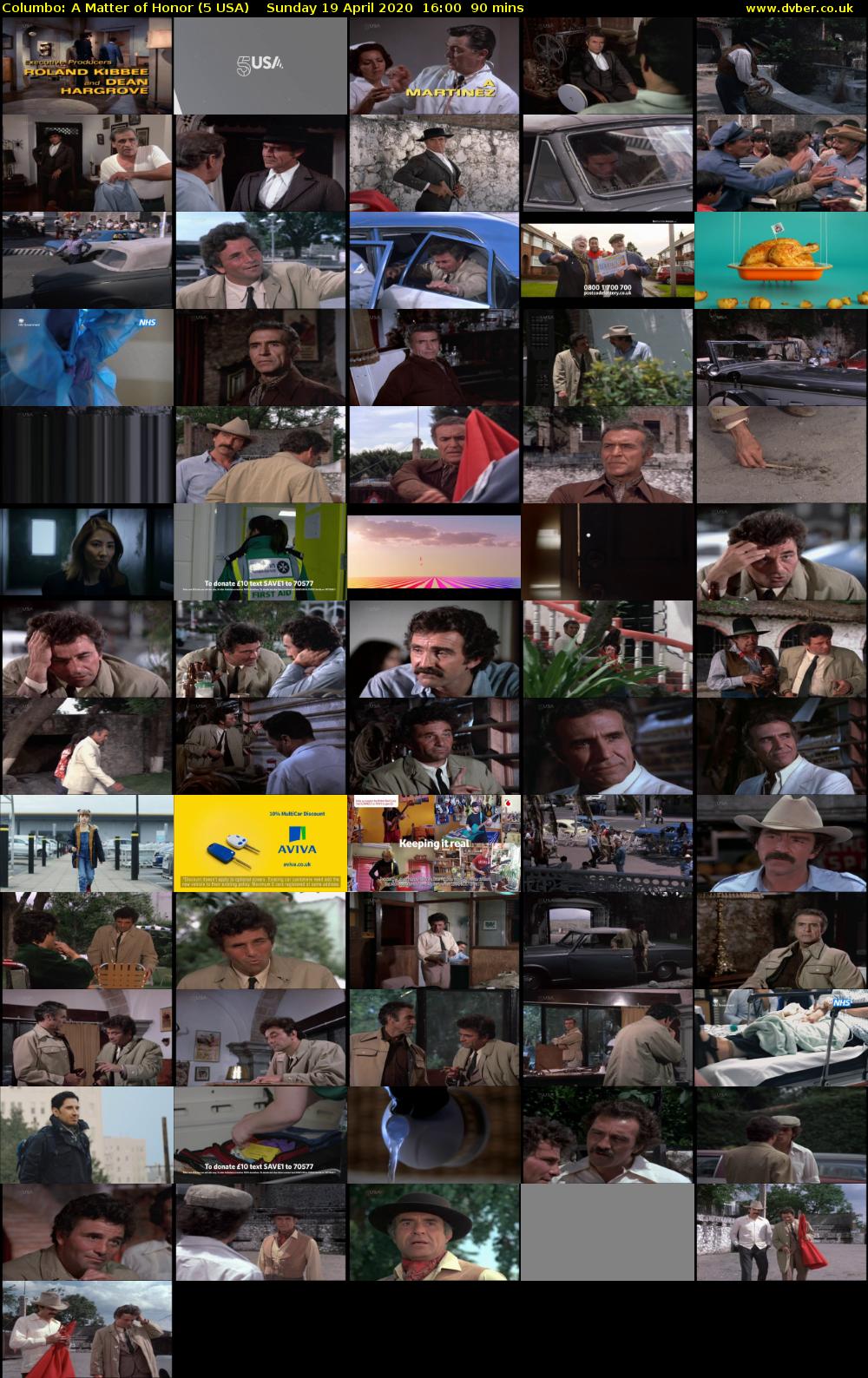 Columbo: A Matter of Honor (5 USA) Sunday 19 April 2020 16:00 - 17:30