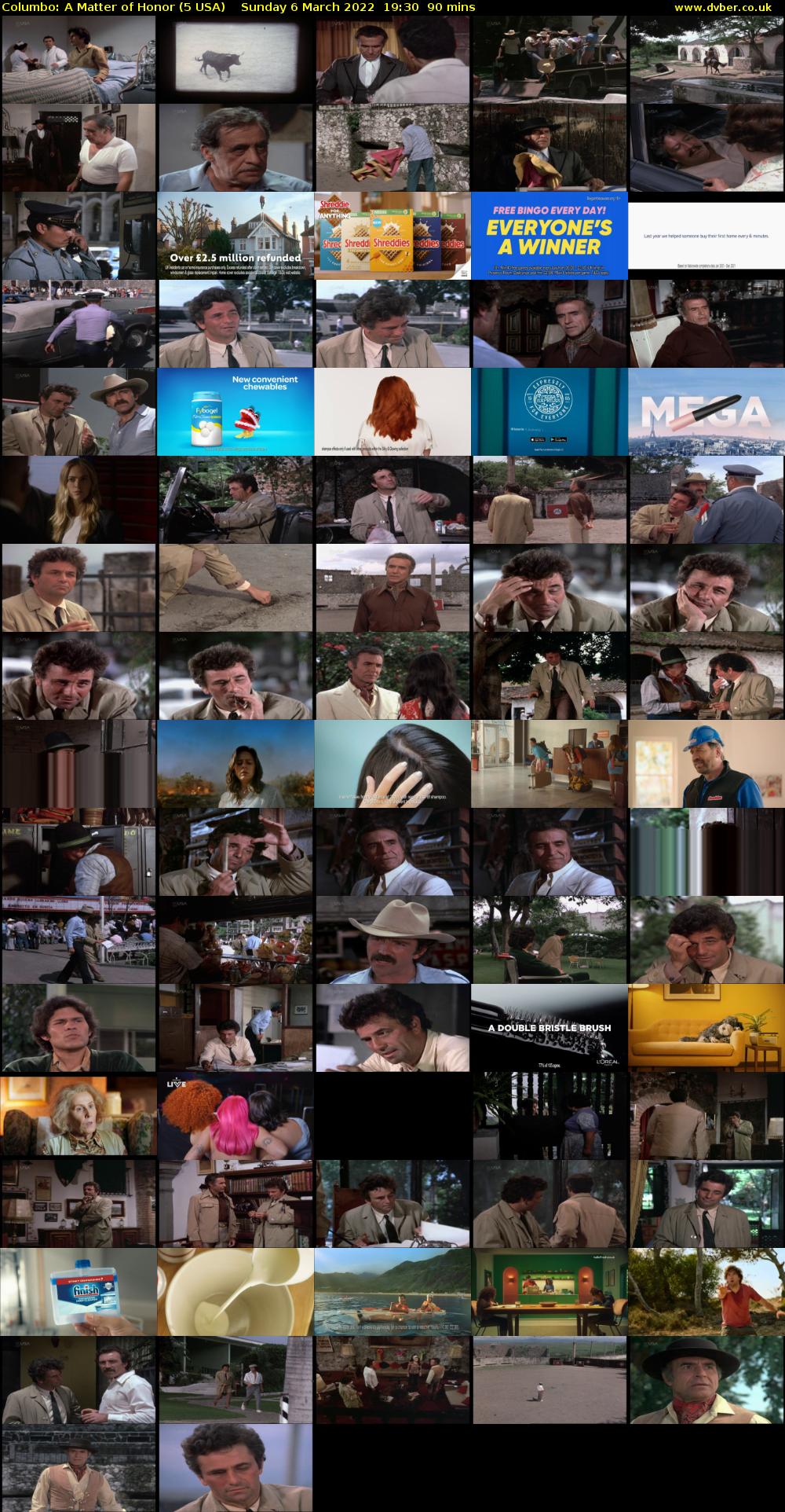 Columbo: A Matter of Honor (5 USA) Sunday 6 March 2022 19:30 - 21:00