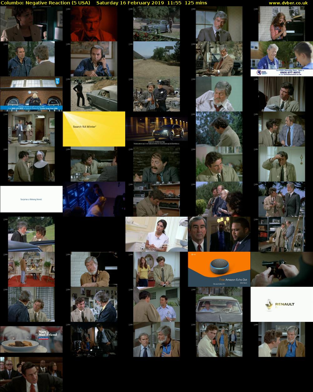 Columbo: Negative Reaction (5 USA) Saturday 16 February 2019 11:55 - 14:00