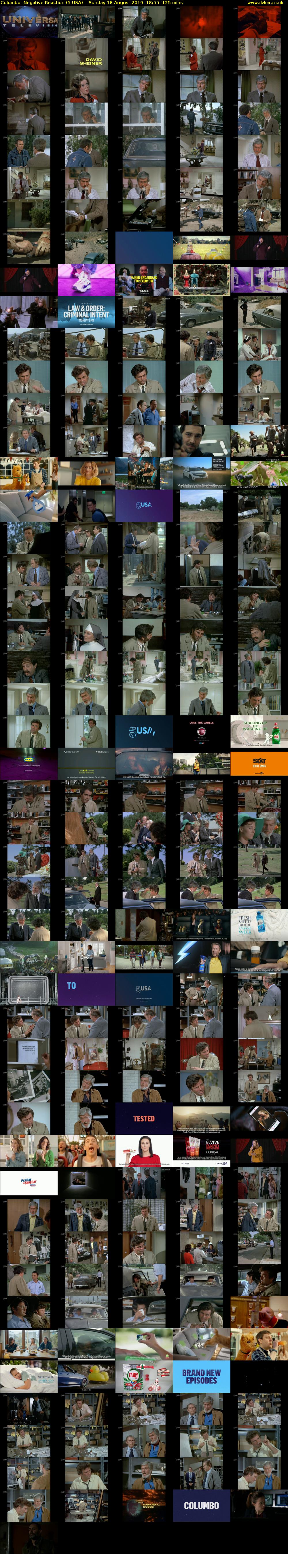 Columbo: Negative Reaction (5 USA) Sunday 18 August 2019 18:55 - 21:00