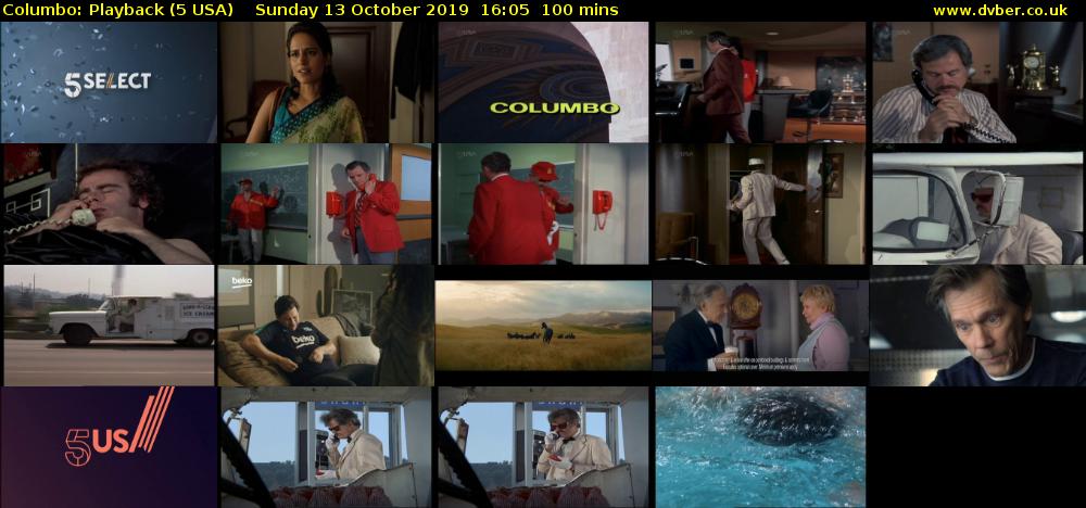 Columbo: Playback (5 USA) Sunday 13 October 2019 16:05 - 17:45