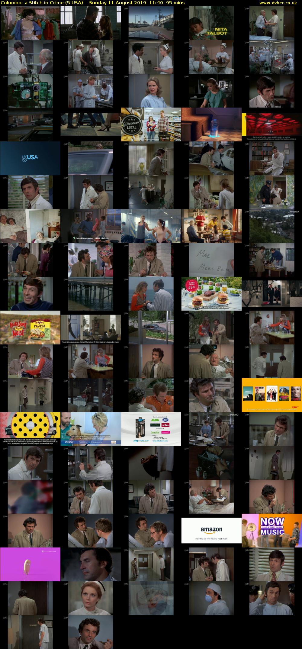 Columbo: a Stitch in Crime (5 USA) Sunday 11 August 2019 11:40 - 13:15