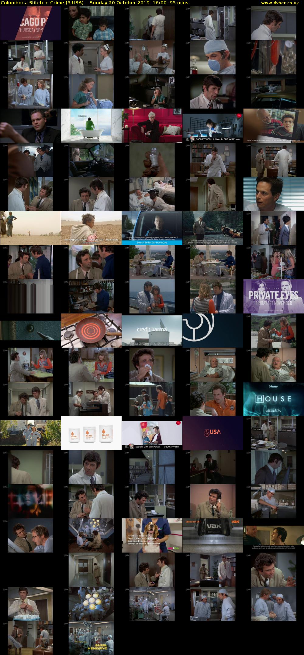 Columbo: a Stitch in Crime (5 USA) Sunday 20 October 2019 16:00 - 17:35