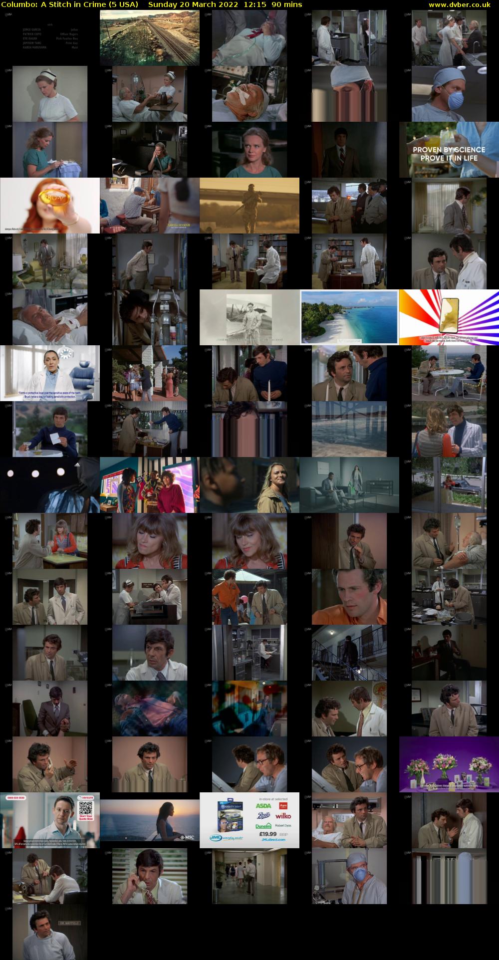 Columbo: a Stitch in Crime (5 USA) Sunday 20 March 2022 12:15 - 13:45