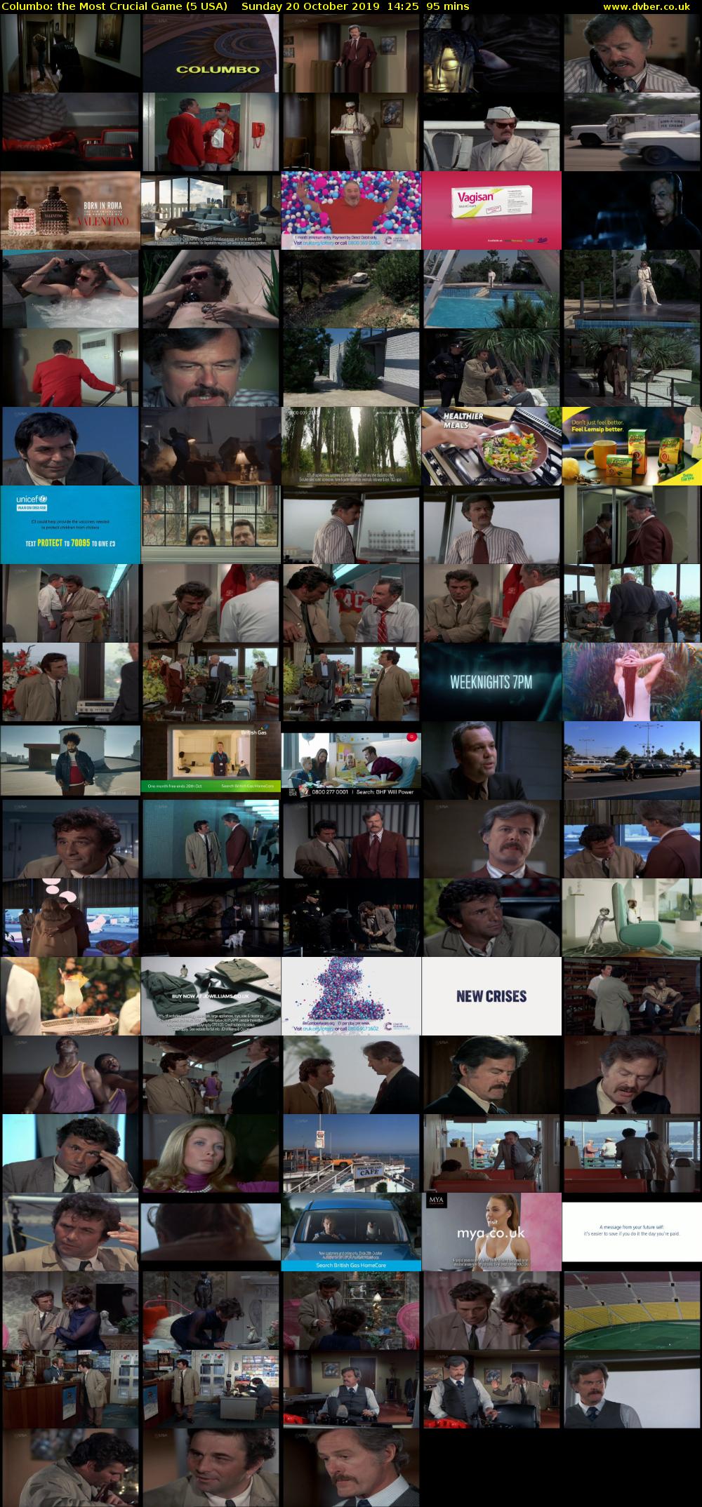 Columbo: the Most Crucial Game (5 USA) Sunday 20 October 2019 14:25 - 16:00