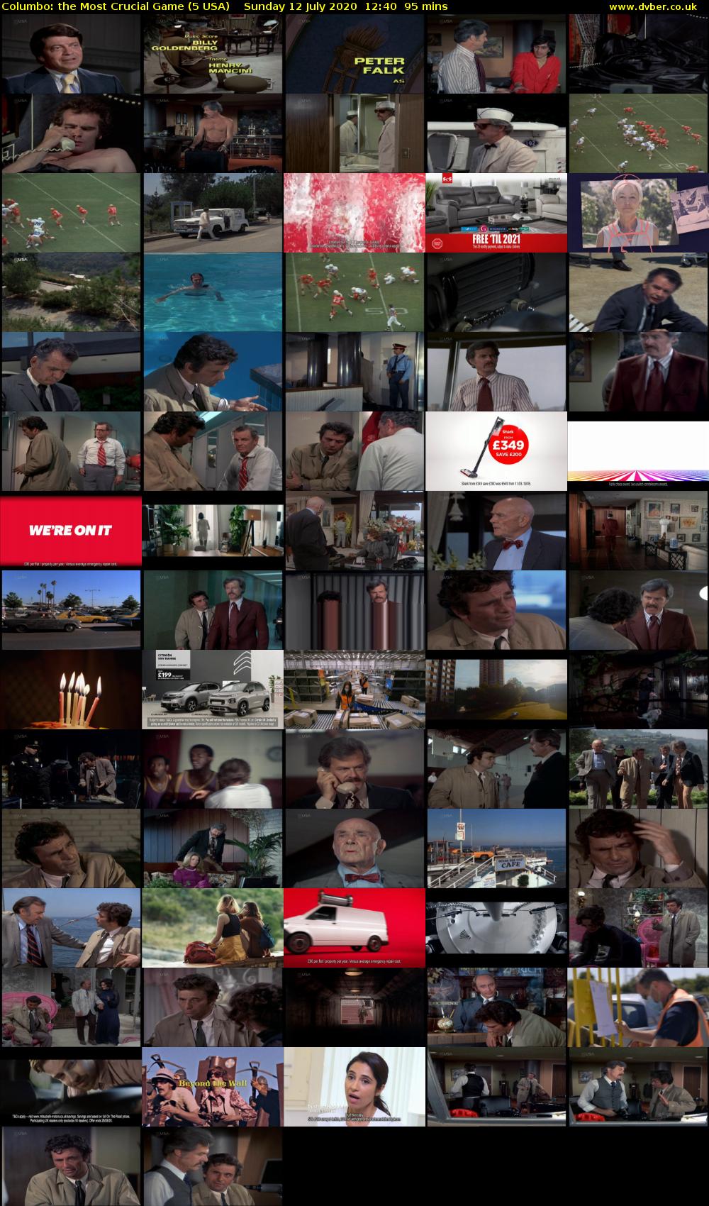 Columbo: the Most Crucial Game (5 USA) Sunday 12 July 2020 12:40 - 14:15