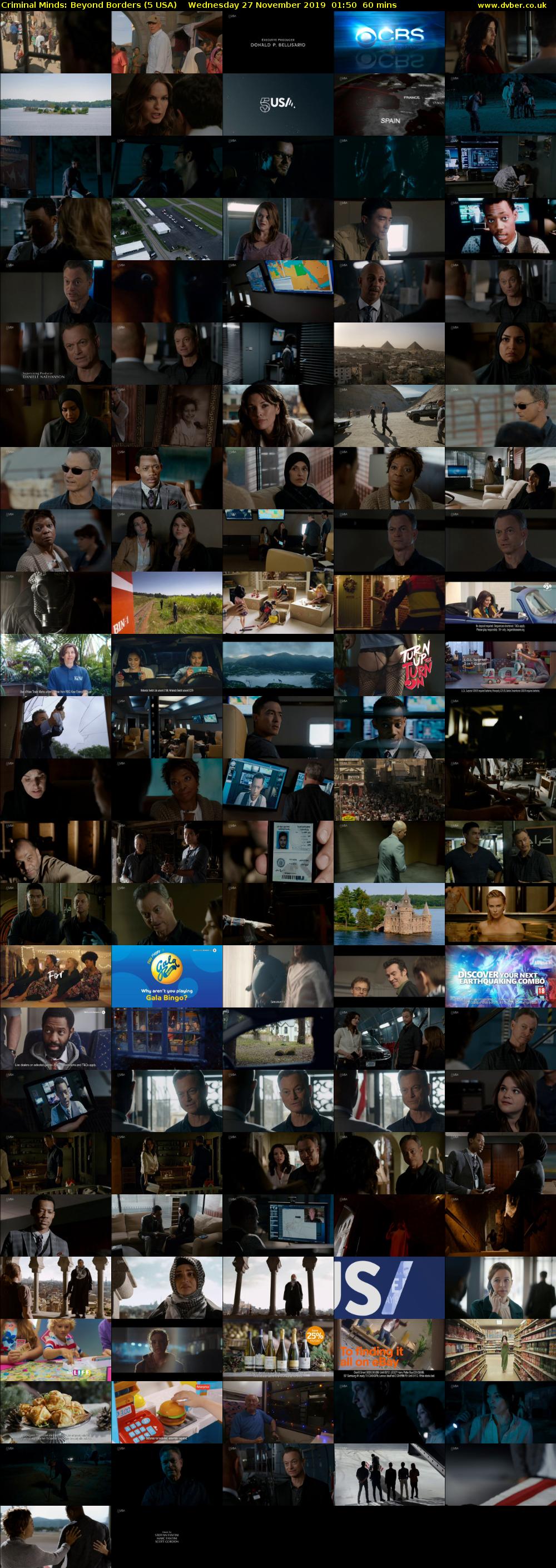 Criminal Minds: Beyond Borders (5 USA) Wednesday 27 November 2019 01:50 - 02:50
