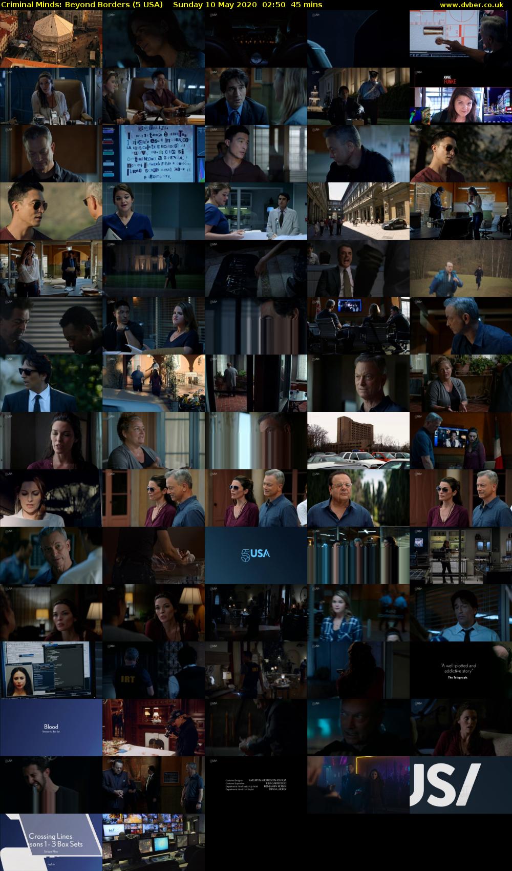 Criminal Minds: Beyond Borders (5 USA) Sunday 10 May 2020 02:50 - 03:35